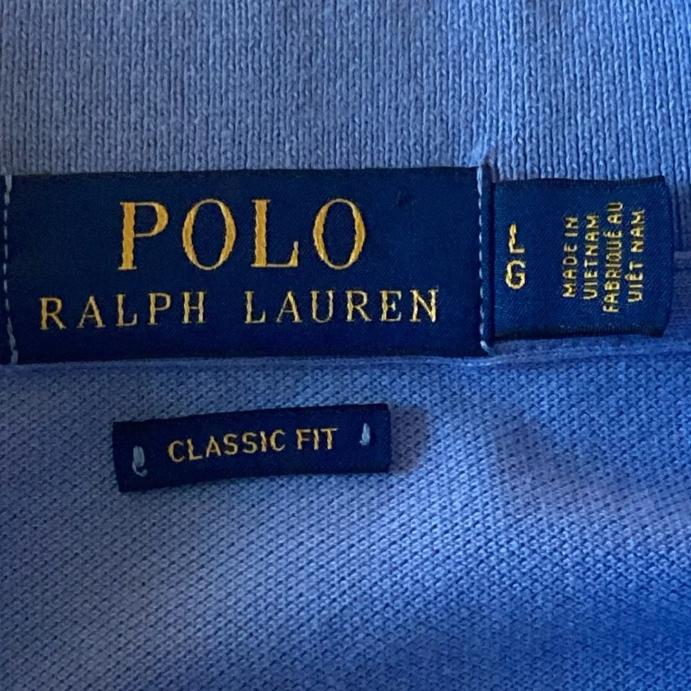 Ralph Lauren Men's Polo Shirt SZ L in sky Blue with Gold Logo 100%cotton